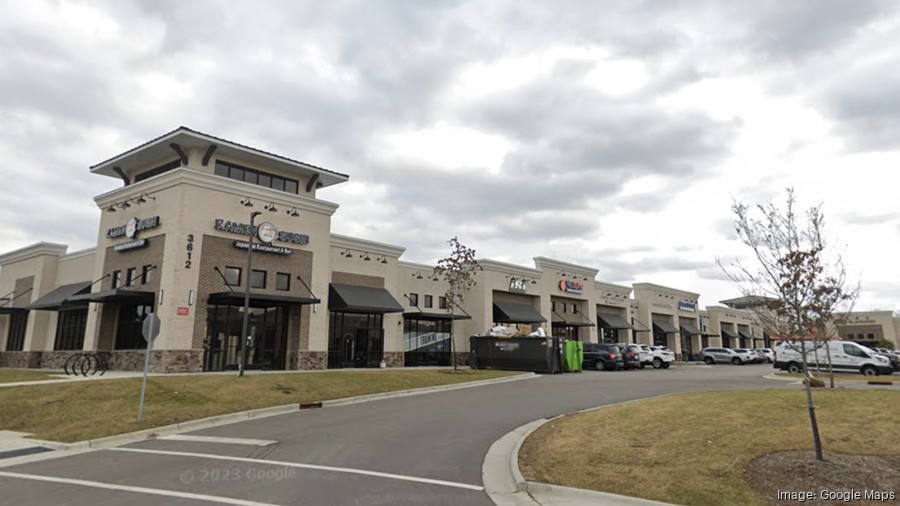 Shopping center storefronts near Hasentree in Wake Forest