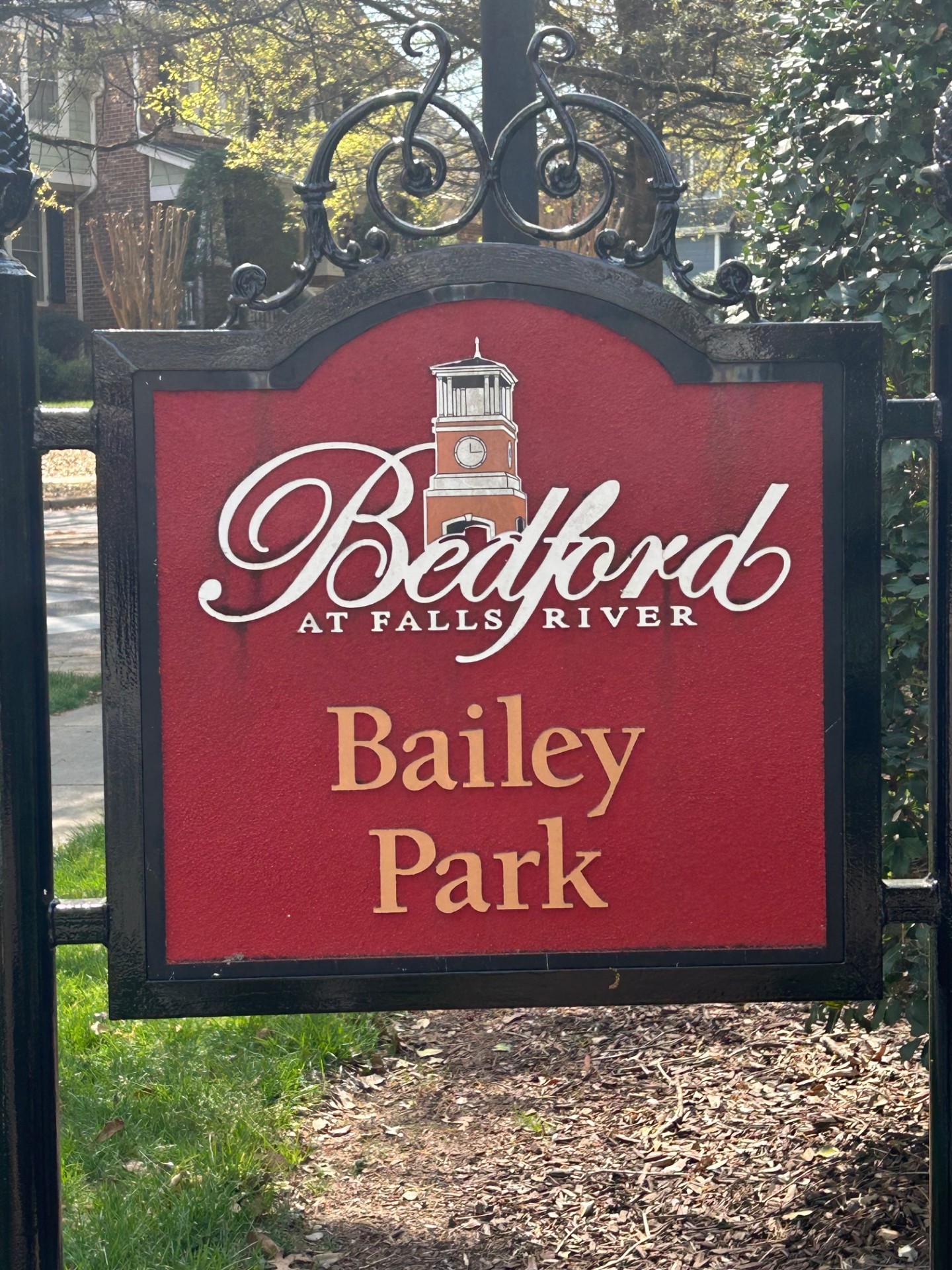 Bailey Park sign at Bedford at Falls River